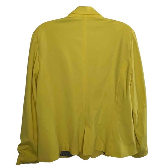 Women's Neiman Marcus Notch Lapel Single-Breasted Blazer Bright Yellow Size XL - Picture 5 of 7
